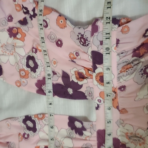 For Love & Lemons Magnolia Maxi Dress In 70’s Pink Floral Print Size XS Fits S - Picture 13 of 13